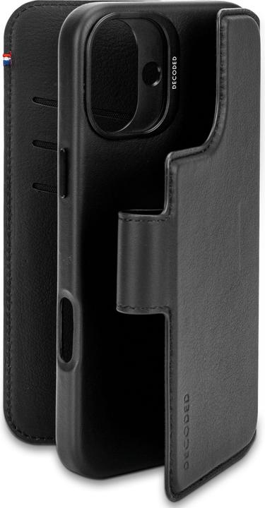 Produktbild Decoded Leather Detachable Wallet MagSafe Case with Wallet for iPhone 16 Plus - Black (Apple iPhone 16 Plus)