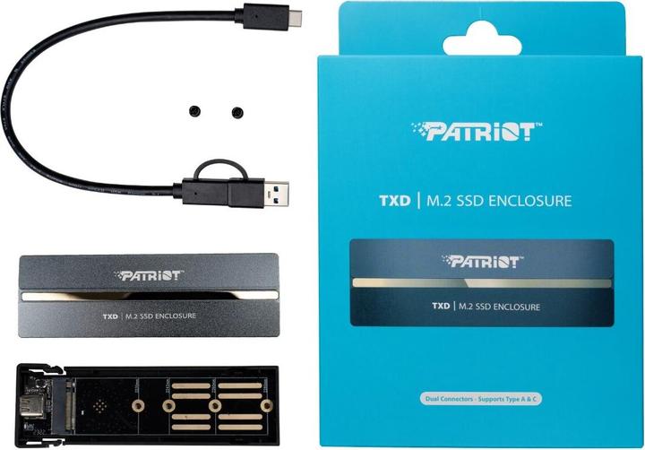 Image du produit Patriot TXD externí box USB 3.2 M.2 Gen2 NVMe SSD (M.2 2242, M.2 2230, M.2 2280, M.2 2260)