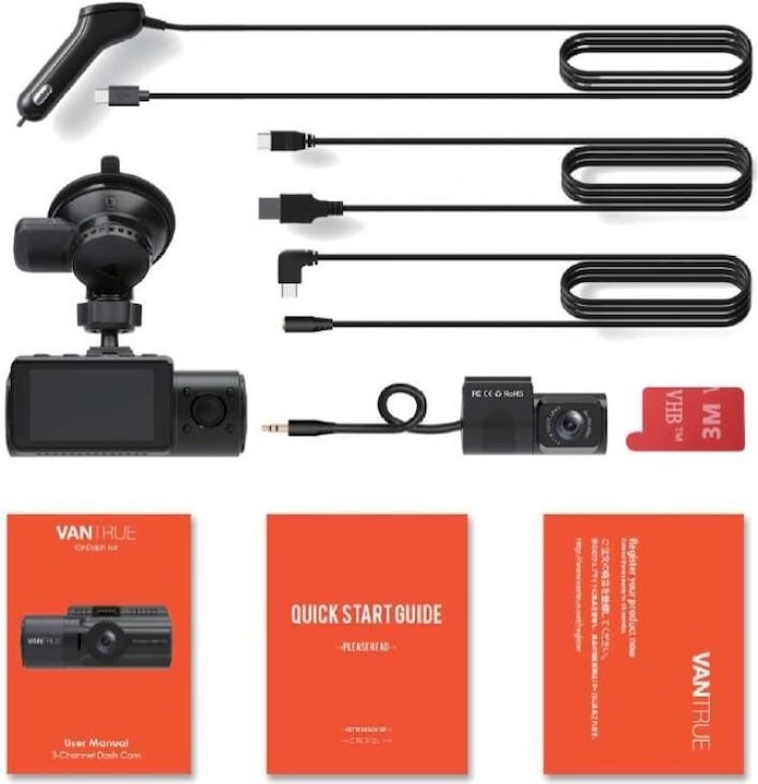 Produktbild Vantrue N4 (Bluetooth, Eingebautes Display, Eingebautes Mikrofon, GPS-Empfänger, WLAN, 4K)
