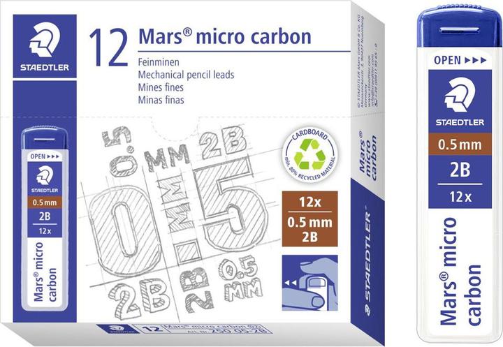 Image du produit Staedtler Mars Micro (12 pcs, 0.50 mm, 2B)