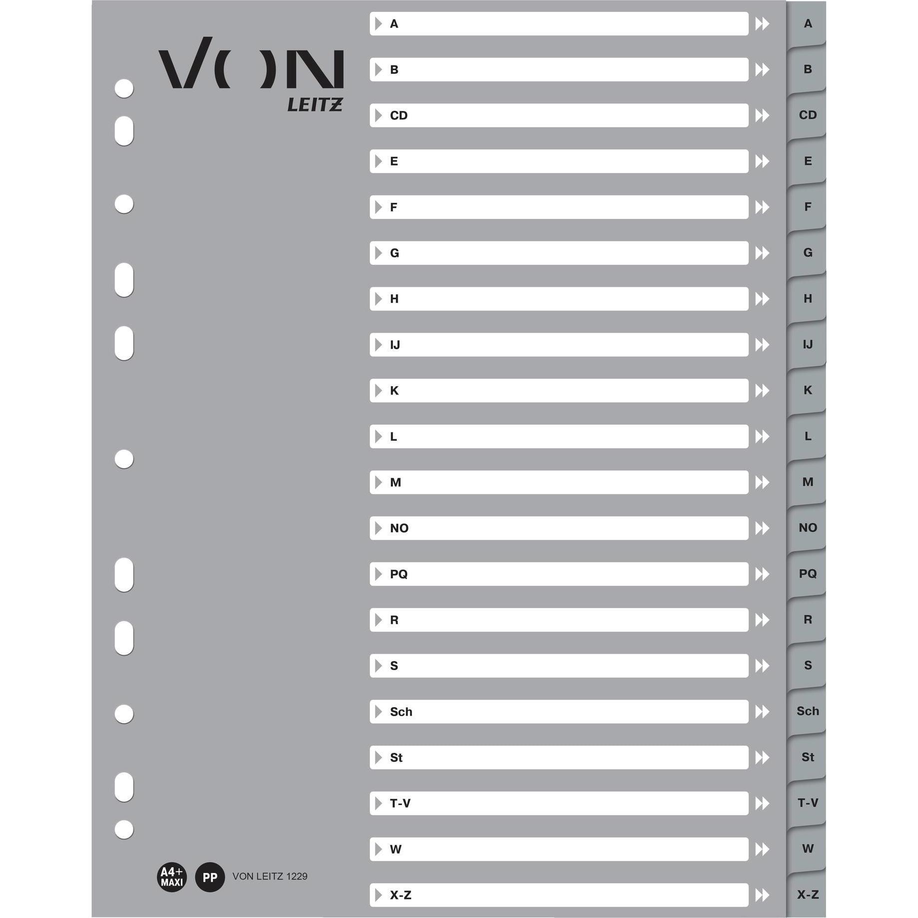 von Register A4, A-Z (1229-00-85)