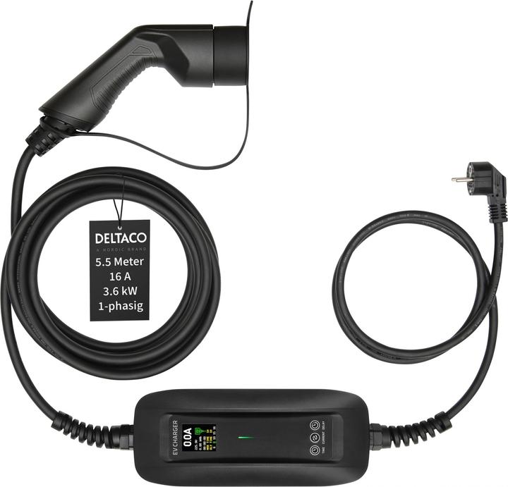Actual product image Deltaco EV Charger (Type 2, 3.60 kW, 16 A, 4 m)