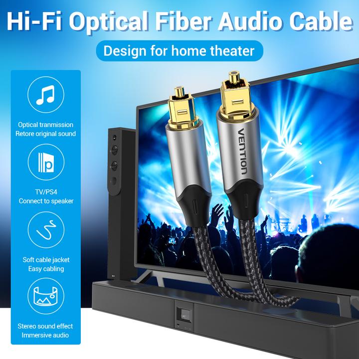 Actual product image Vention Optical Audio Cable BAVHH 2m (Black) (2 m, TOSLINK)
