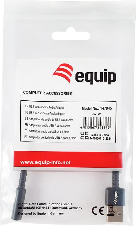 Image du produit equip USB-A -> 3.5mm Audio Adapter schwarz (USB)