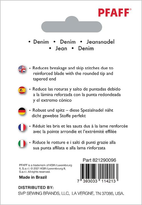 Energy Label Pfaff PF JEANS NEEDLE 80/12 5PK