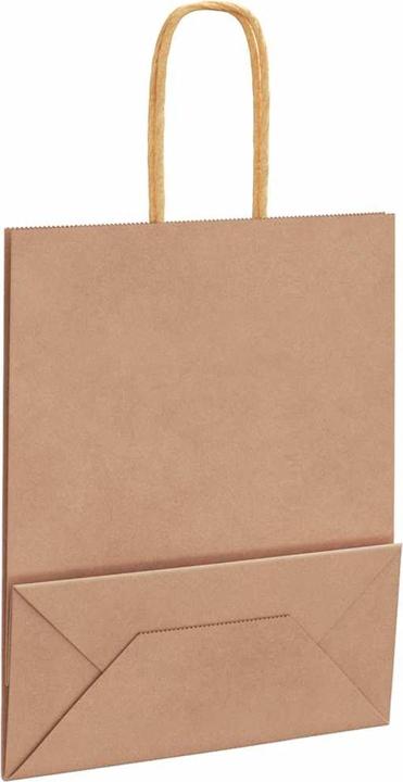 Actual product image VidaXL Kraft paper bags 50 pcs. with handle brown 18x8x22 cm paper bag (Gift bag, 50 x)