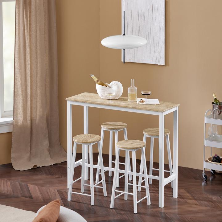 Image du produit SoBuy 5-pièces table de bar avec 4 chaises (120 x 40 x 100 cm)