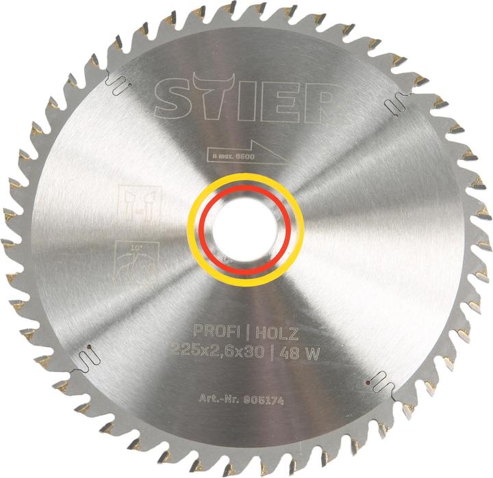 Stier Profi Kreissägeblatt Holz 225x2,6x30 48W 10° Spanwinkel