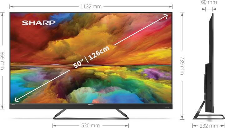 Actual product image Sharp 50EQ3EA (50", EQ3, QLED, 4K, 2022, EU)