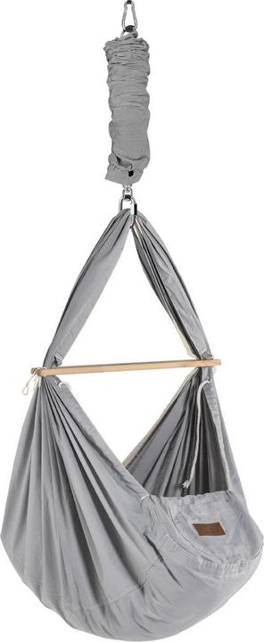 Actual product image Schmusewolke Tipi weiss mit anthrazit Motor und Bio Federwiege