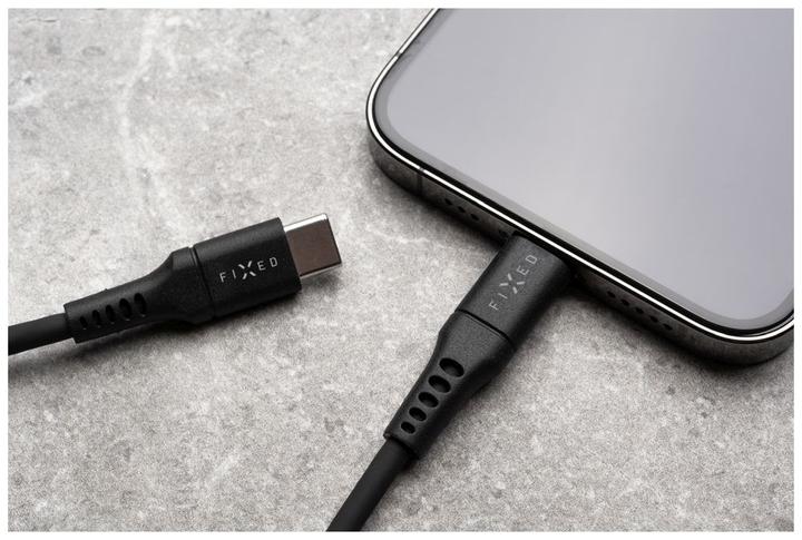 Actual product image Fixed Liquid Silicone Cable USB-C/Lightning, 0,5m, black (0.50 m)