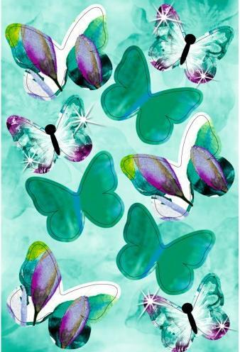 Produktbild Ursus Sticker Schmetterlinge 21940099F 2 Farben 24 Stück