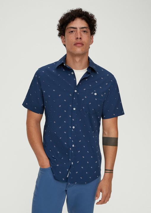 Produktbild s.Oliver Hemd Slim: Kurzarmhemd mit Alloverprint (L)