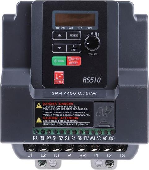 Actual product image RS PRO Inverter Drive, 3 Phase, 0.75kW, 2.3A