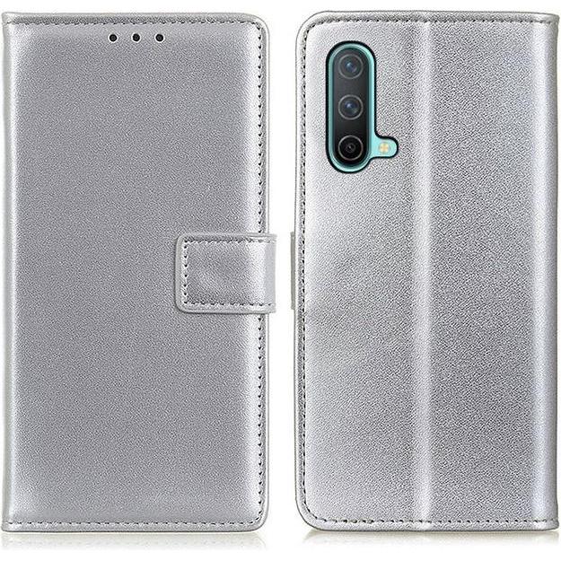 Thumbnail - MU Classic Classic II Leder Bookcover Series (OnePlus Nord CE), Smartphone Hülle, Silber