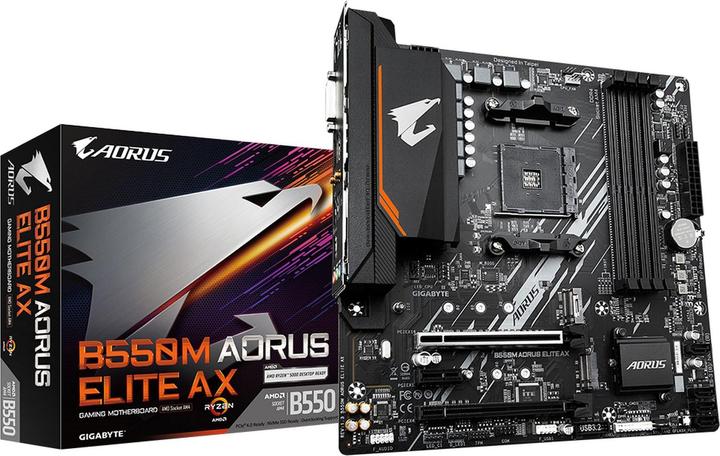 Image du produit Gigabyte B550M AORUS ELITE AX (AM4, AMD B550, mATX)