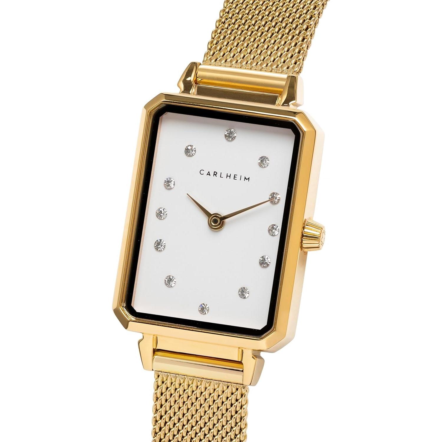 Carlheim, Orologio da polso, Ladies watches Mila Petite Square 2620 white gold Classic Gold Classic