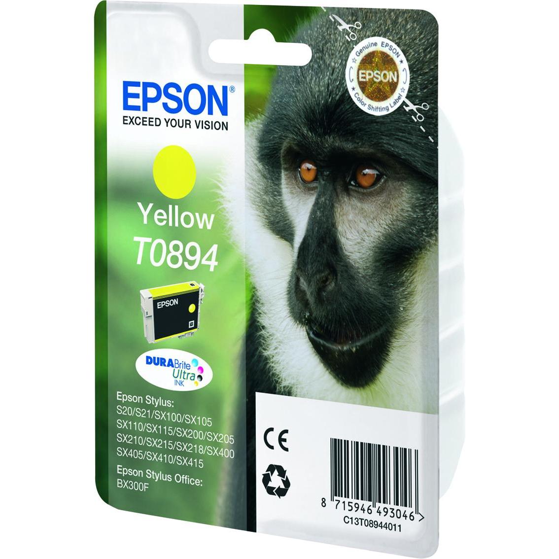 Epson, Toner, Ink/T0894 Monkey YL SEC (Y)