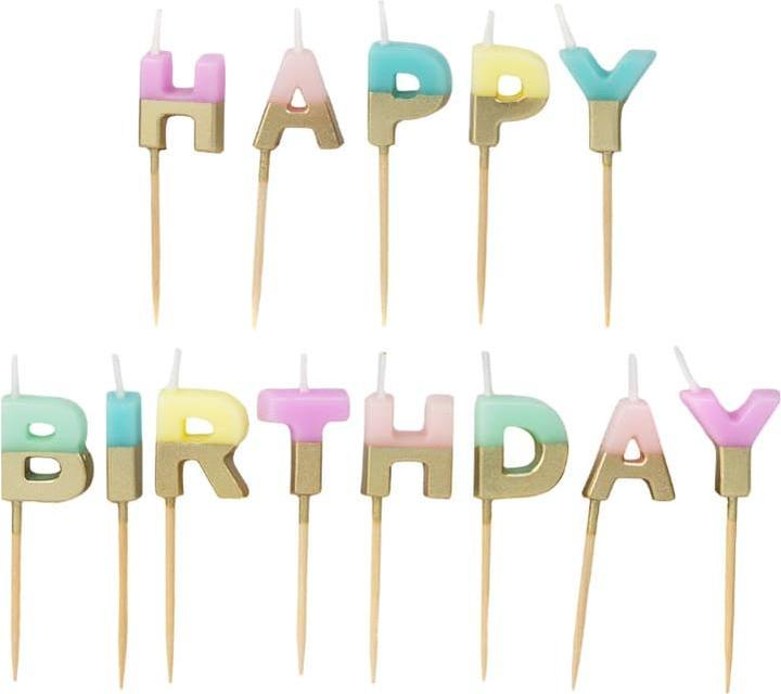 TALKING TABLES Birthday Candles Happy Birthday Pastel Colours (13 pcs.)
