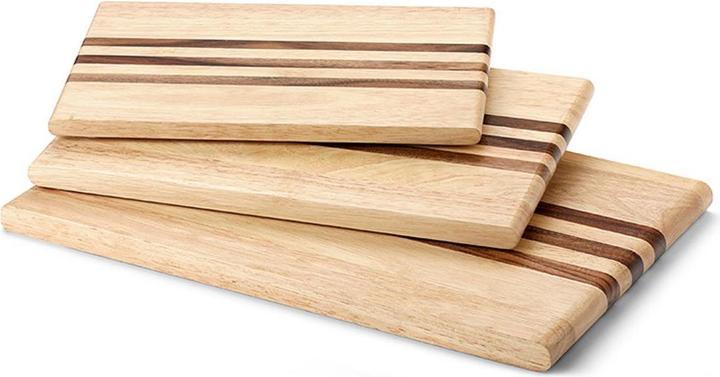Produktbild Continenta Gummibaum Schneidebrett m. Streifen aus Akazie 30x19 cm