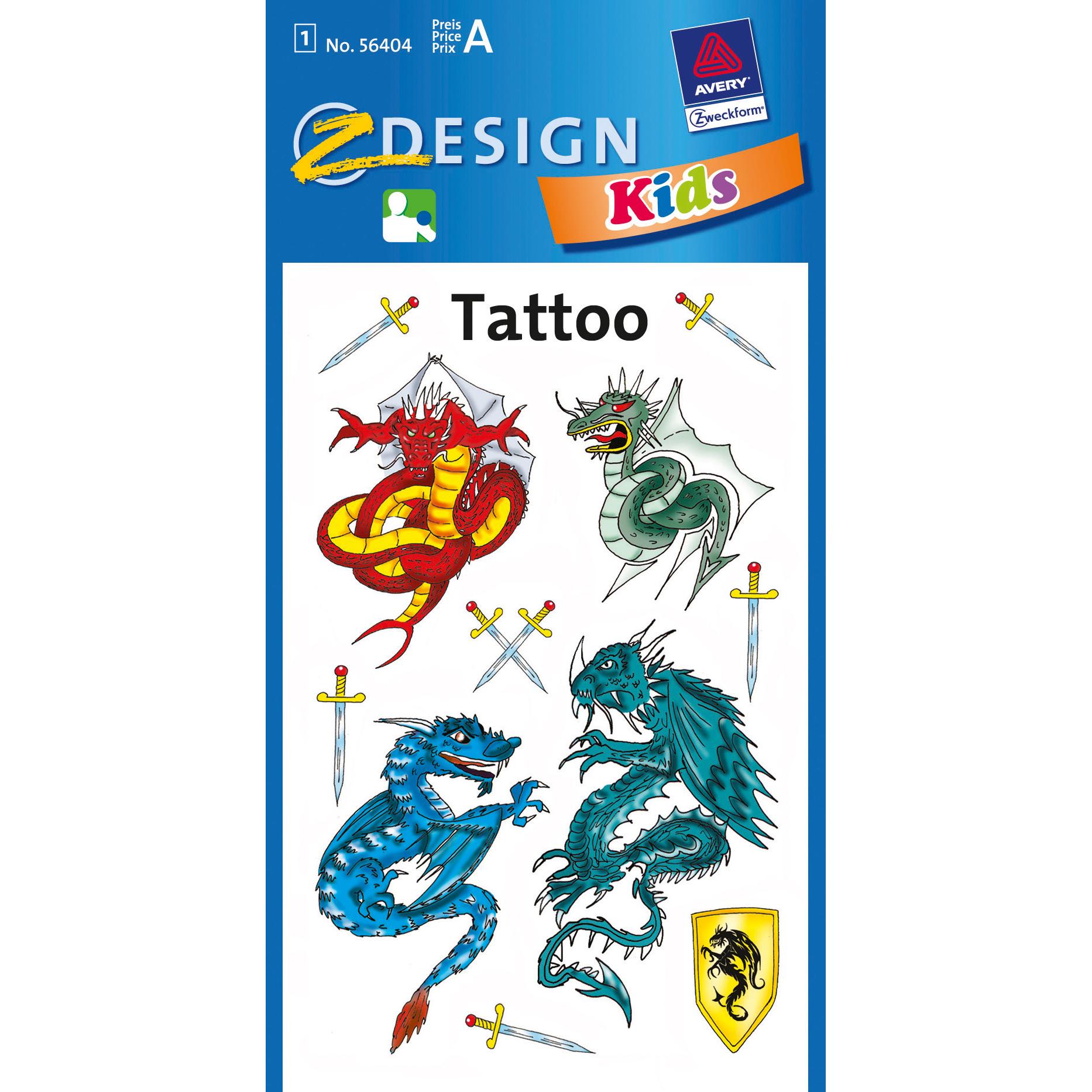 Z-Design: Tatuaggi Adesivi Drago - Realistici e Impermeabili