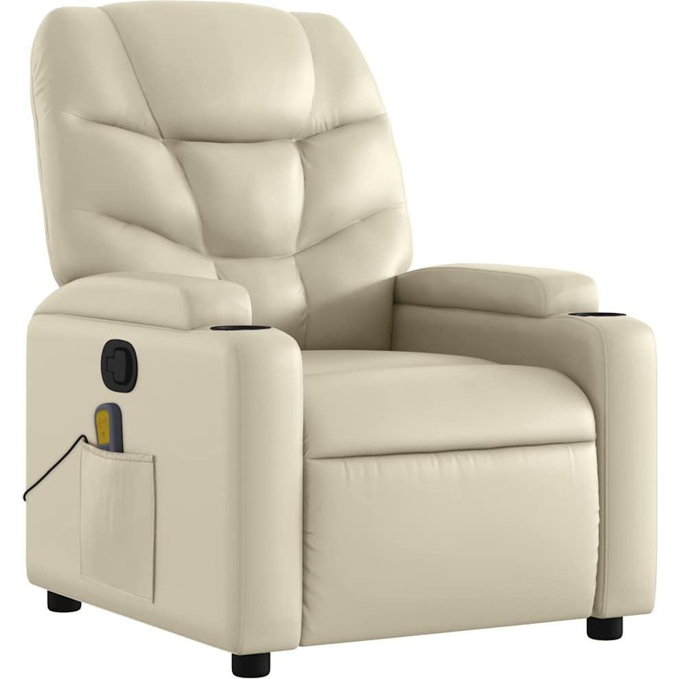 Thumbnail - VidaXL, Massageliege + Massagesessel, Massagesessel Creme Kunstleder,Farbe: Creme,Material