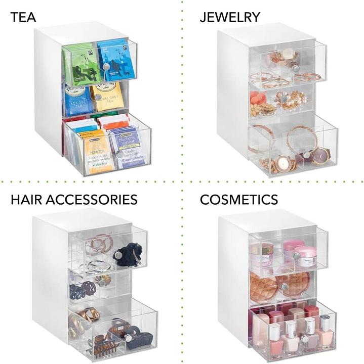 Produktbild MDesign Kuechen Organizer mit 3 Schubladen in Weiss