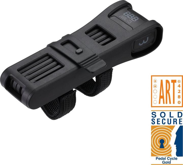 Produktbild BBB Faltschloss SecureFold mit Halter schwar (90 cm)