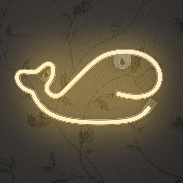 Image du produit Forever Light Néon LED WHALE blanc chaud Bat + USB FLNEO9
