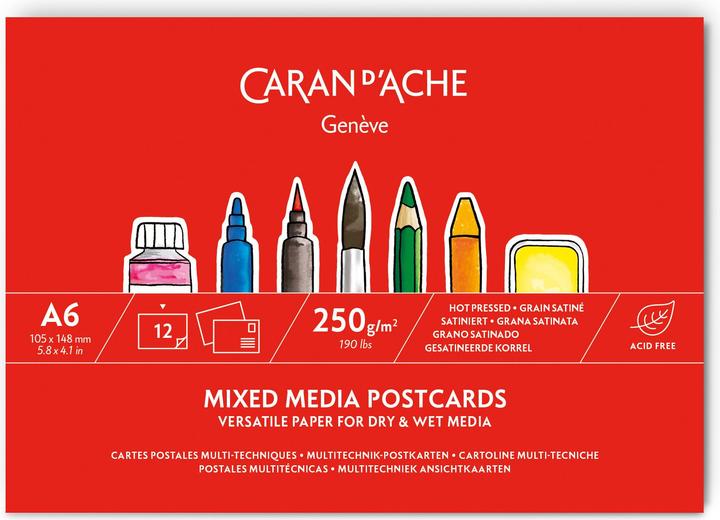 Caran d'Ache Multitechnik-Postkartenblock A5 (A6, Couverture rigide)