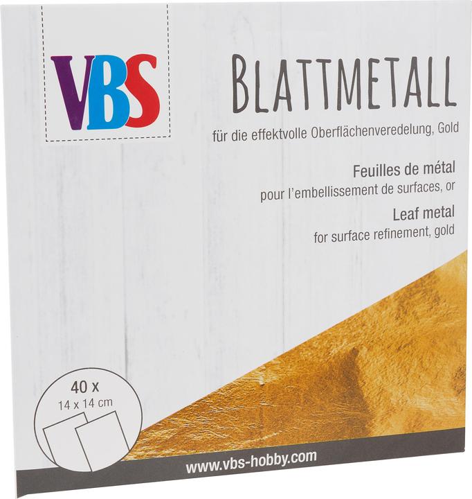 VBS Feuilles de métal XXL, 14 x 14 cm, 40 feuilles