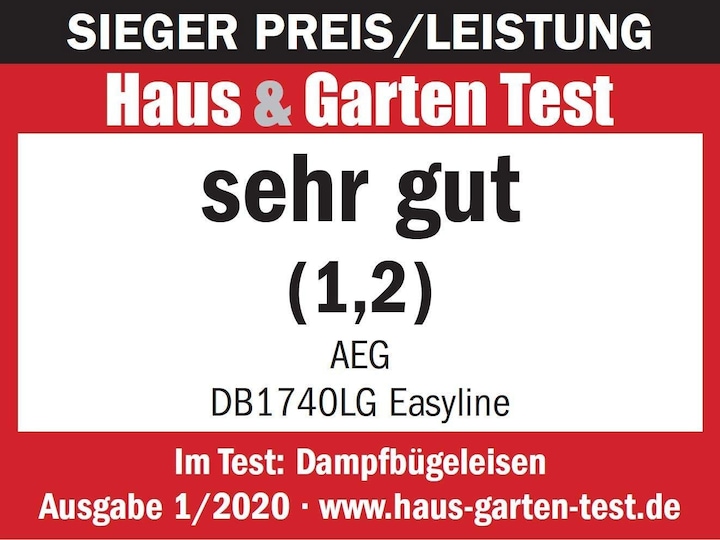 Produktbild AEG Dampfbügeleisen EasyLine DB1740 (2400 W, 80 g/min)