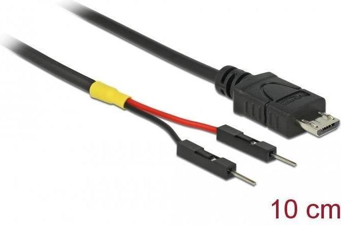 Actual product image Delock USB power cable Micro-B to 2 x post plug single power 10 cm (0.10 m)