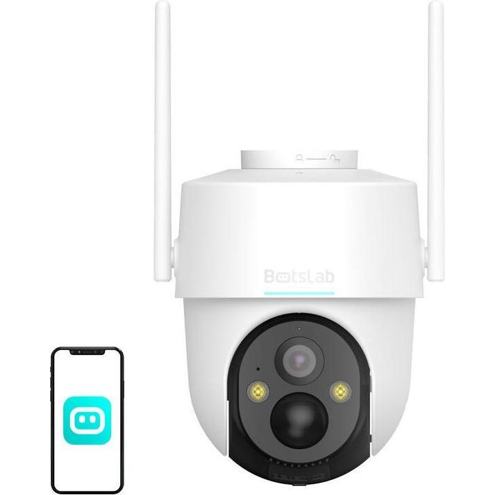 Botslab PT Battery Wi-Fi Camera, 5200mAh Rechargeable Battery, AI Human Detection, IP65 Weatherproof, Netzwerkkamera