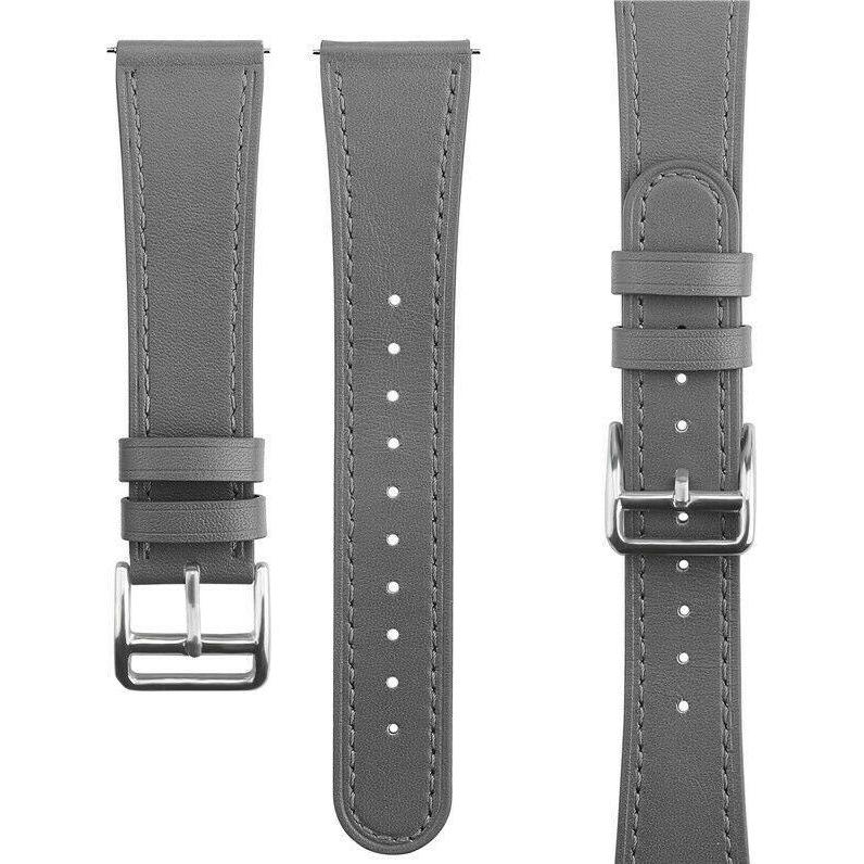 Strap-it Armband (Leder, Xiaomi Mi Watch), Uhrenarmband, Grau