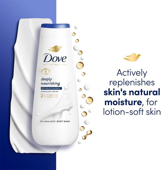 Actual product image Dove Nourishing Shower Gel Deeply Nourishing - A Moisturizing Body Wash For Soft Skin (225 ml)