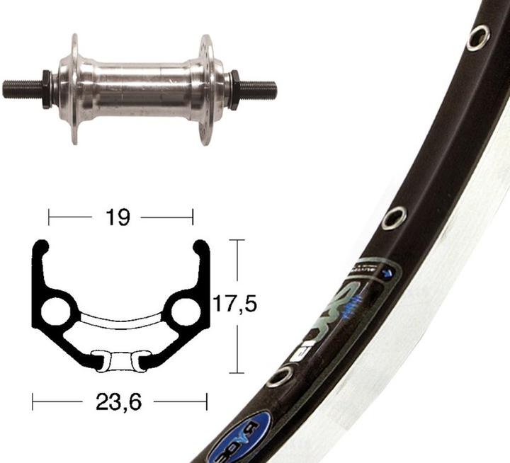Rigida Zac 19 Vorderrad Alu-Nabe Starr 36 Loch 28" (Vorderrad, 28")