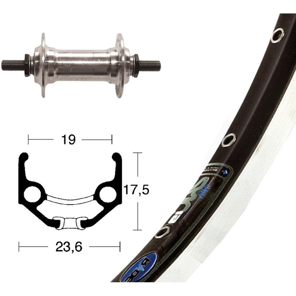 Rigida Zac 19 Vorderrad Alu-Nabe Starr 36 Loch 28" (Vorderrad, 28") (703361)