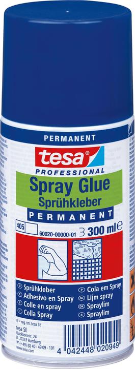 tesa Spray adhesive PERMANENT, strong adhesive for spraying, 300ml can (295 g, 300 ml)