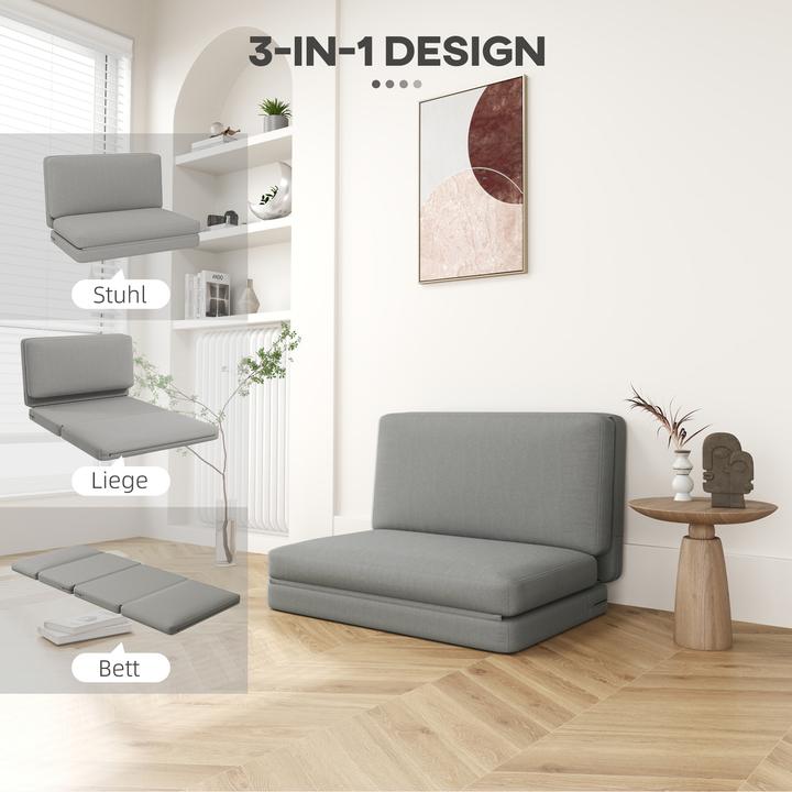 Produktbild Homcom Bodensofa Polyester, Schaumstoff Hellgrau