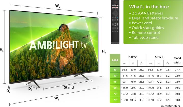 Produktbild Philips 43PUS8108/12 (43", LCD, 4K, 2023)