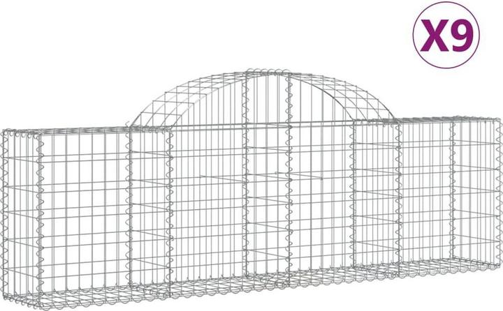Immagine prodotto vidaXL Gabionen mit Hochbogen 9 Stk. 200x30x60/80 cm Verzinktes Eisen