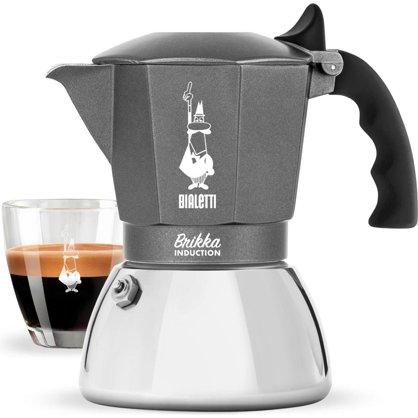 Bialetti Grigio Brikka, Caffettiera Moka,