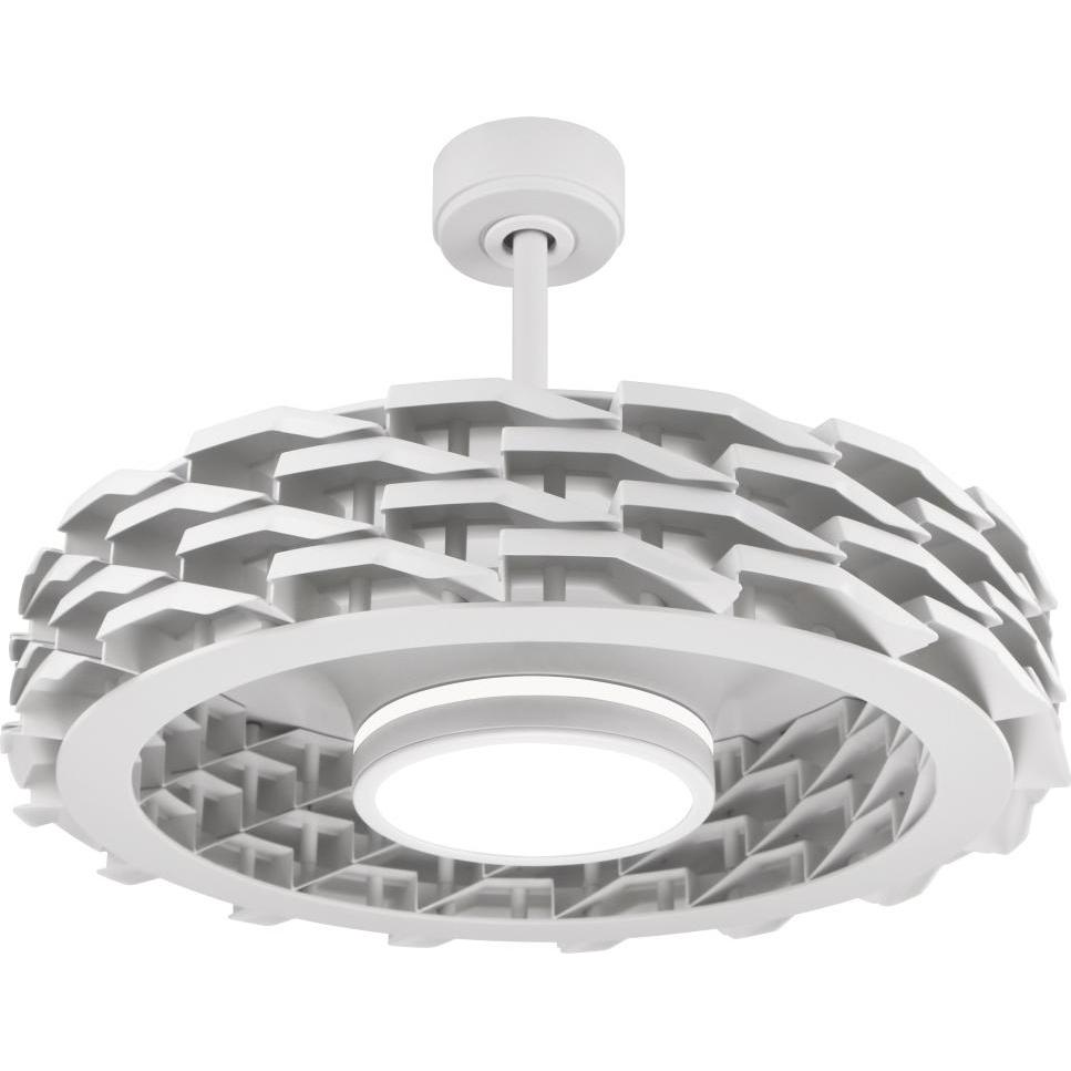 Sulion Deckenventilator mit LED Leuchte RUBIK WLAN Ø76cm dimmbar Weiss mit App oder Fernbedienung ste, Ventilator, Weiss