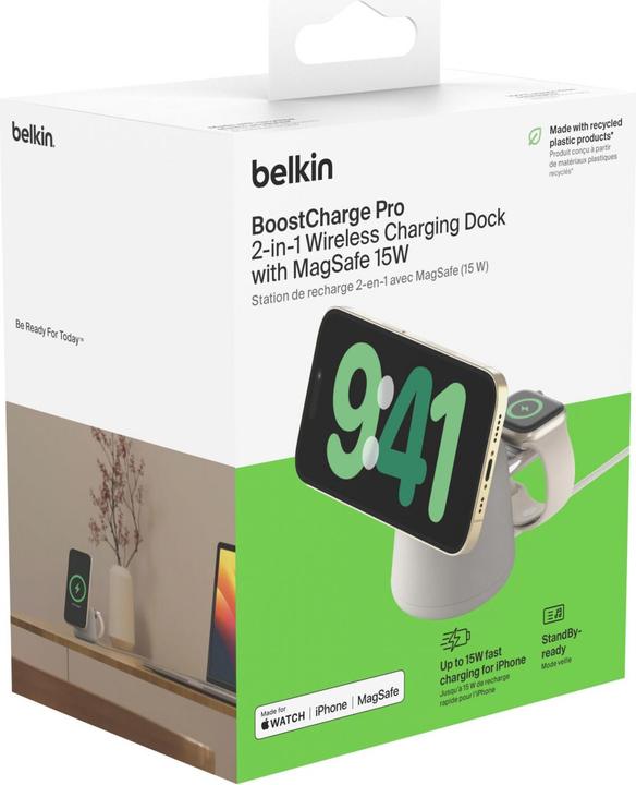 Productafbeelding Belkin BoostCharge Pro 2-in-1 MagSafe laadstation (15 W)