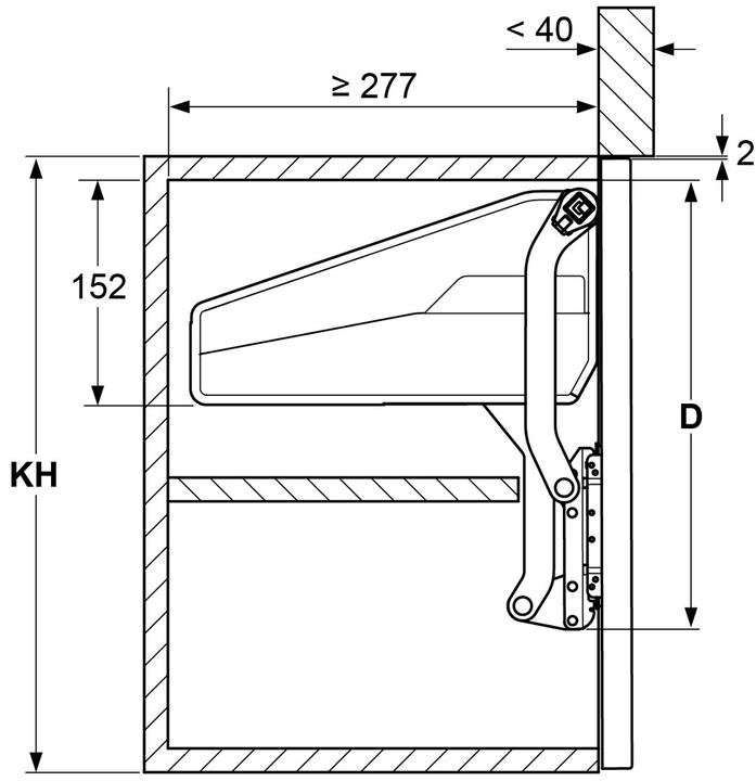 Actual product image Peka Metall High lift flap FREEslide
