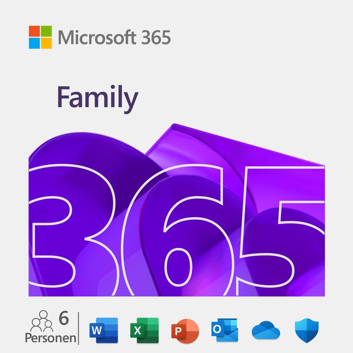 Produktbild Microsoft M365 Family (6 User, 5 Geräte/User, 12 Monate)