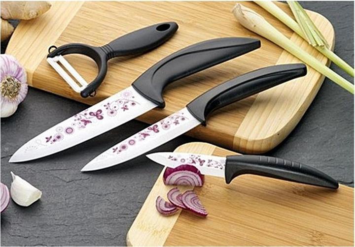 Produktbild Esmeyer Keramikmesser Set: 3 Küchenmesser, 1 Sparschäler (7.60 cm)