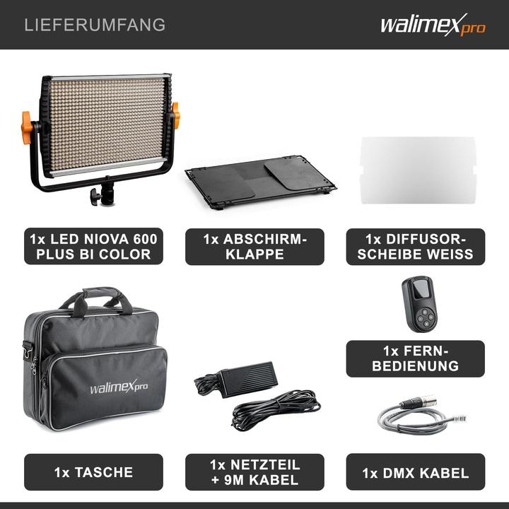 Actual product image Walimex Niova 600 Plus (Studio light, Surface luminaire, Video light)