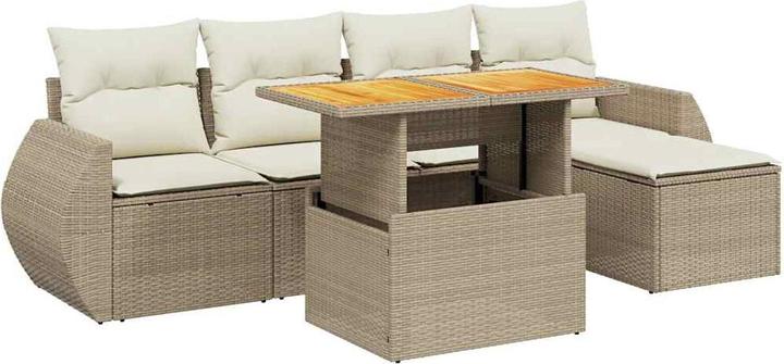 Actual product image vidaXL Garden furniture Sofa set Garden set 6-piece garden set Beige